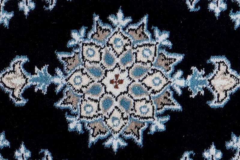 Nain 12La · Handgeknüpft – Blau, 64x41 cm