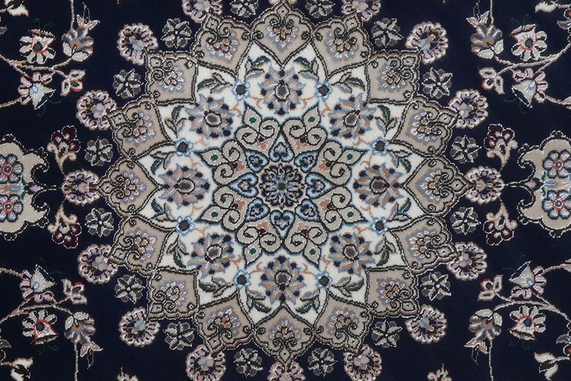 Nain 6La · Handgeknüpft – Blau, 196x125 cm