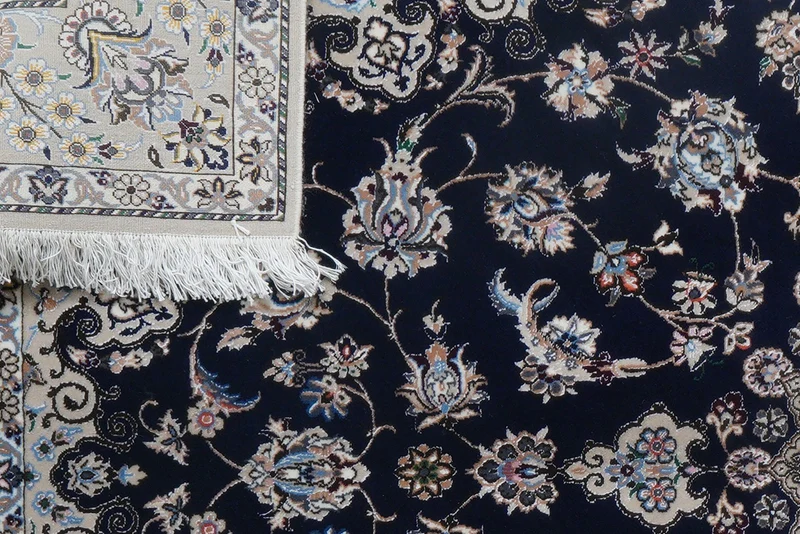 Nain 6La · Handgeknüpft – Blau, 196x125 cm