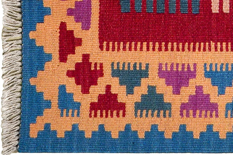 Kelim Gashgai · Handgewebt – Rot, 90x62 cm
