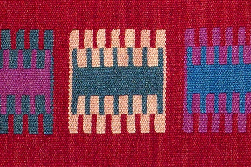 Kelim Gashgai · Handgewebt – Rot, 90x62 cm