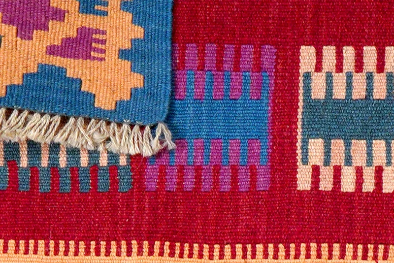 Kelim Gashgai · Handgewebt – Rot, 90x62 cm