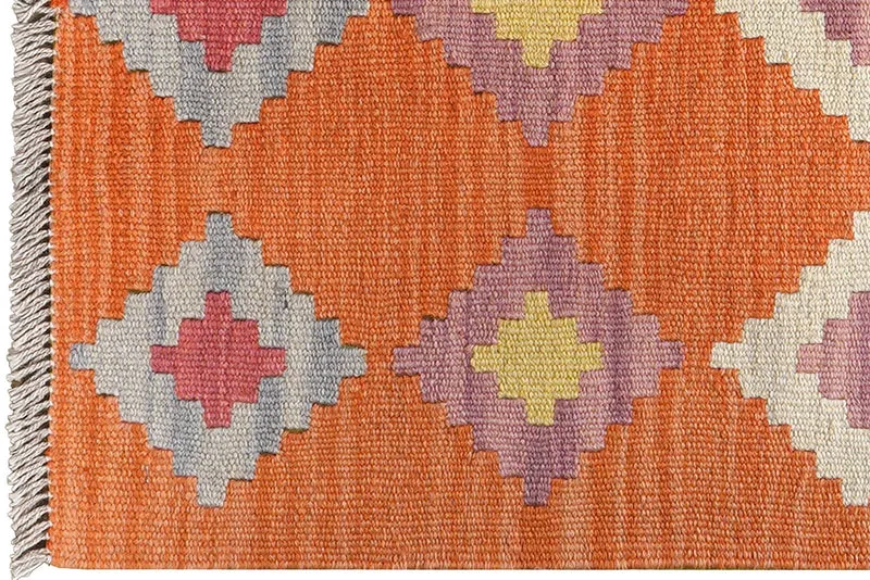 Kelim Gashgai · Handgewebt – Orange, 89x62 cm