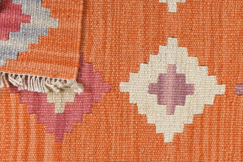 Kelim Gashgai · Handgewebt – Orange, 89x62 cm