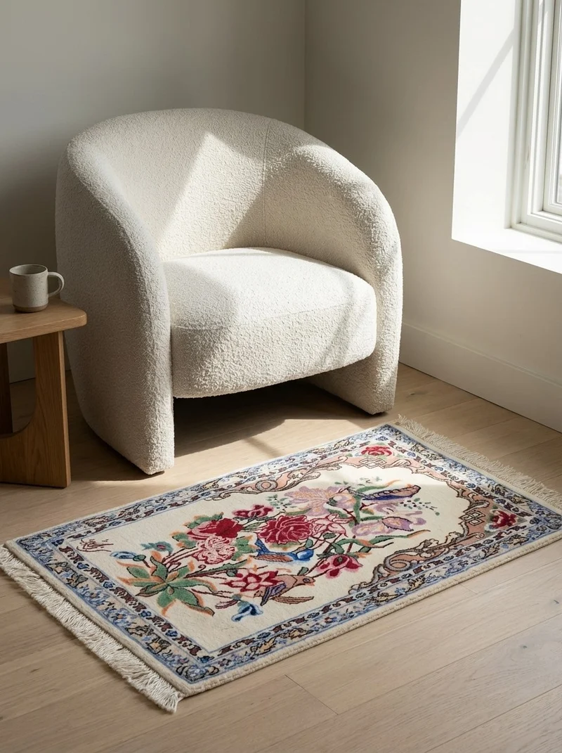 Isfahan · Handgeknüpft – Beige, 55x38 cm