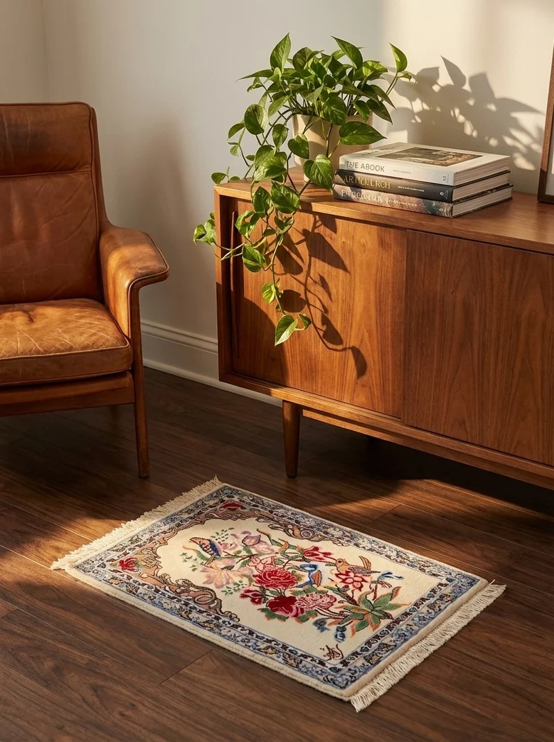 Isfahan · Handgeknüpft – Beige, 55x38 cm