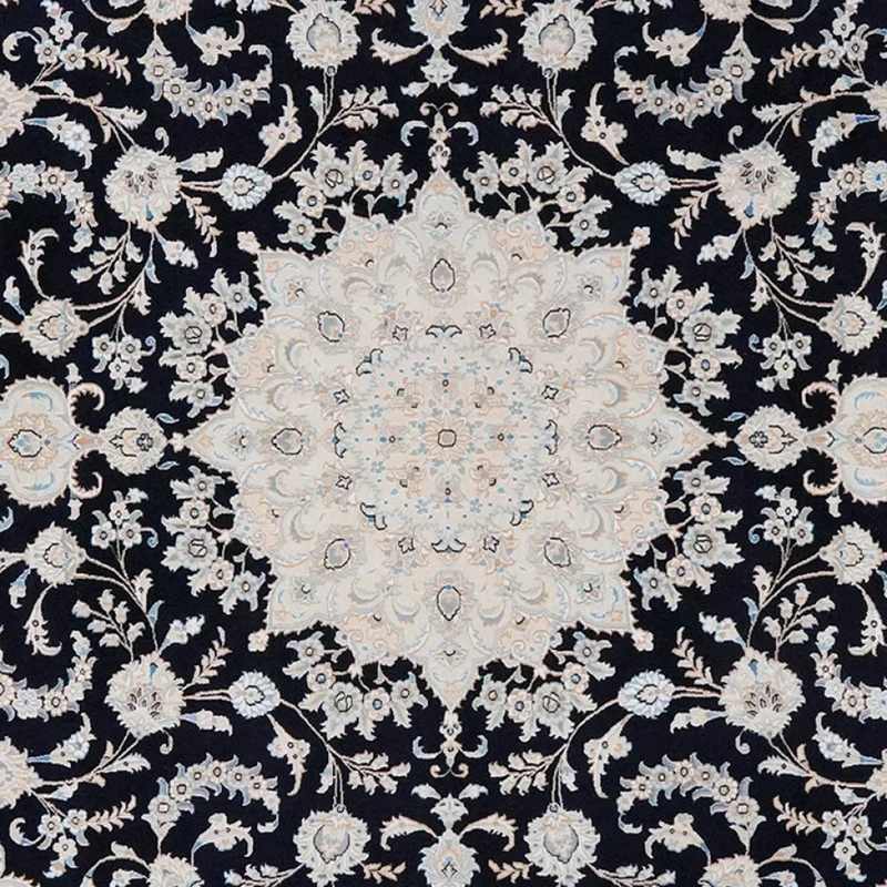 Nain 9La · Handgeknüpft – Blau, 351x251 cm