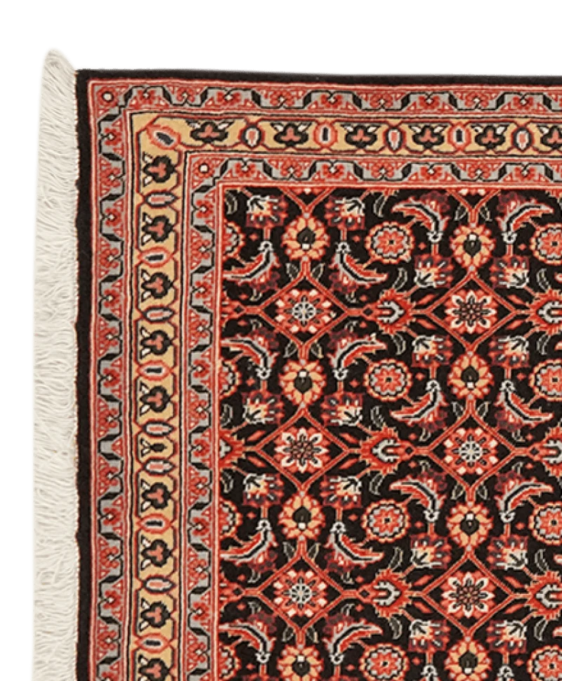 Tabriz 50 Raj · Handgeknüpft – Schwarz, 200x64 cm