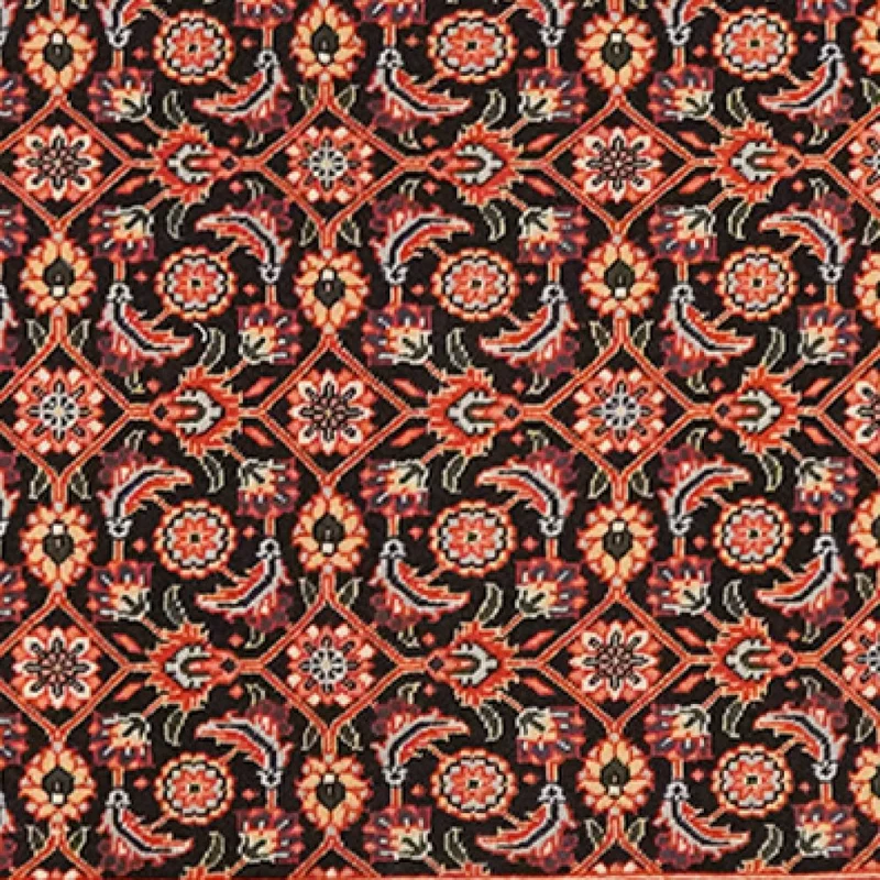 Tabriz 50 Raj · Handgeknüpft – Schwarz, 200x64 cm