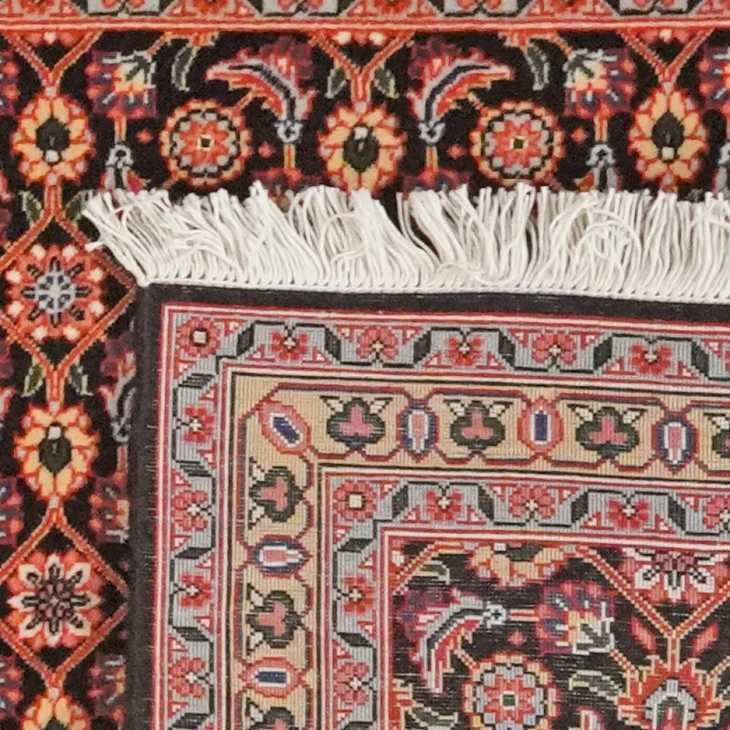 Tabriz 50 Raj · Handgeknüpft – Schwarz, 200x64 cm