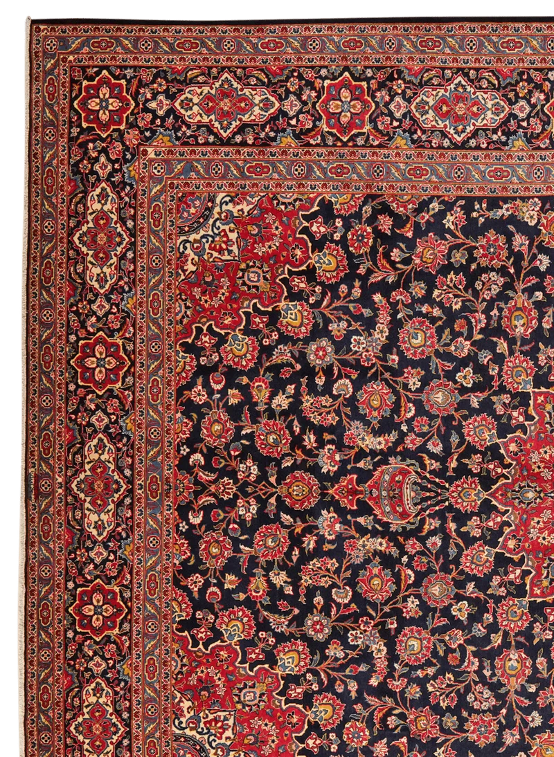 Kashan · Handgeknüpft – Blau, 399x317 cm