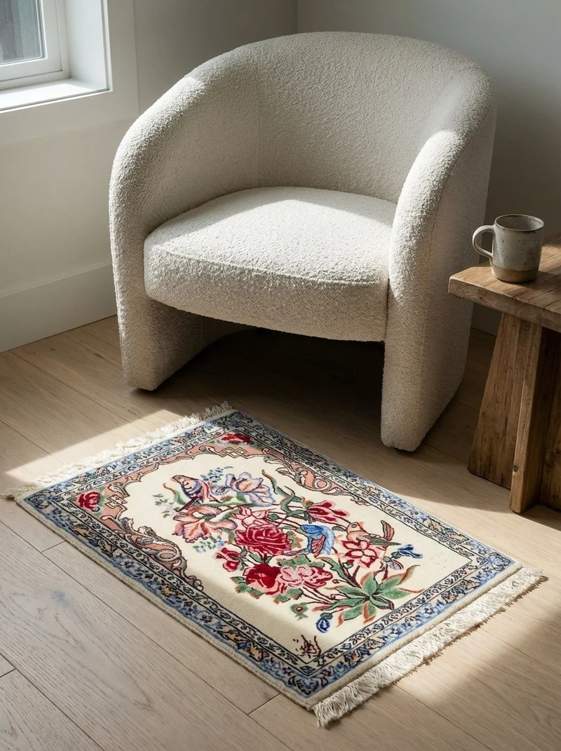 Isfahan · Handgeknüpft – Beige, 53x37 cm