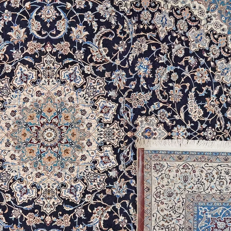 Nain 6La · Handgeknüpft – Blau, 305x220 cm