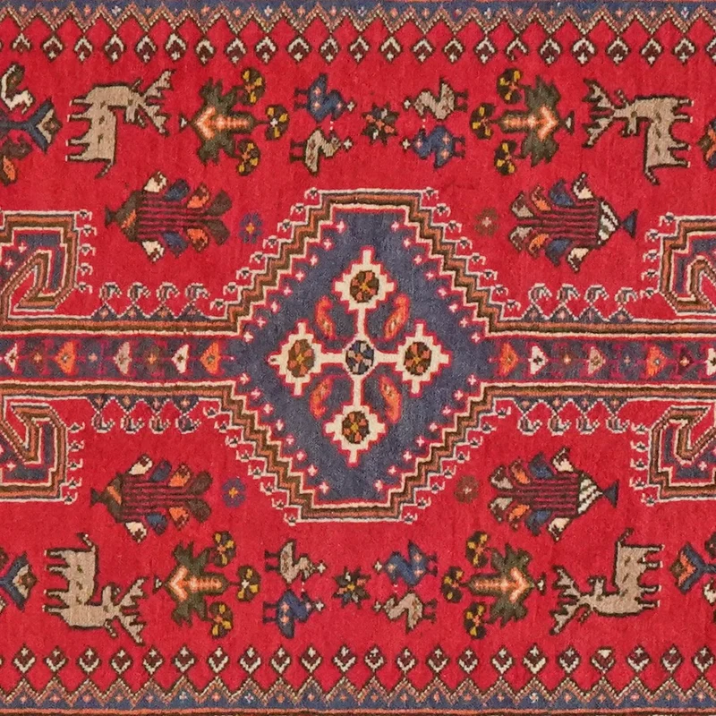 Nasrabad · Handgeknüpft – Rot, 307x84 cm