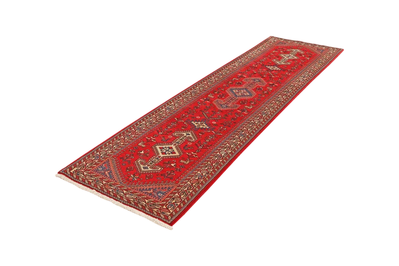 Nasrabad · Handgeknüpft – Rot, 307x84 cm
