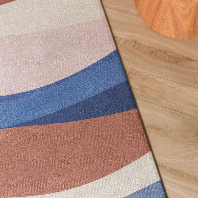 Geometrischer Teppich - Swing Waves Blau Rosa