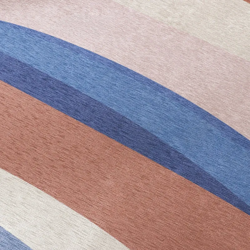 Geometrischer Teppich - Swing Waves Blau Rosa