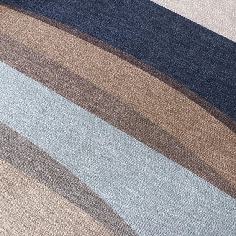 Geometrischer Teppich - Swing Waves Blau Braun