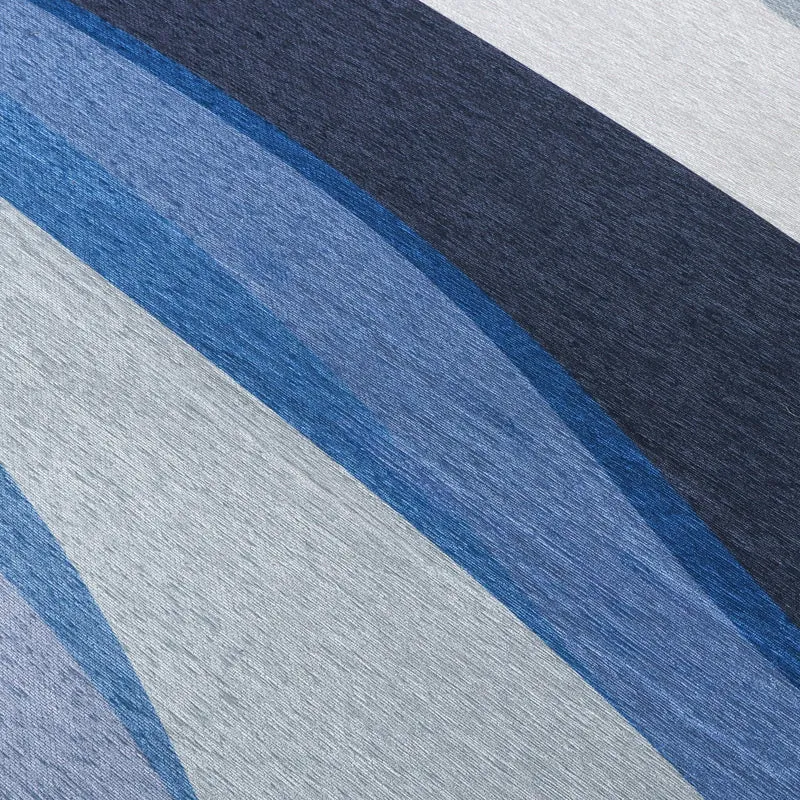 Geometrischer Teppich - Swing Waves Blau