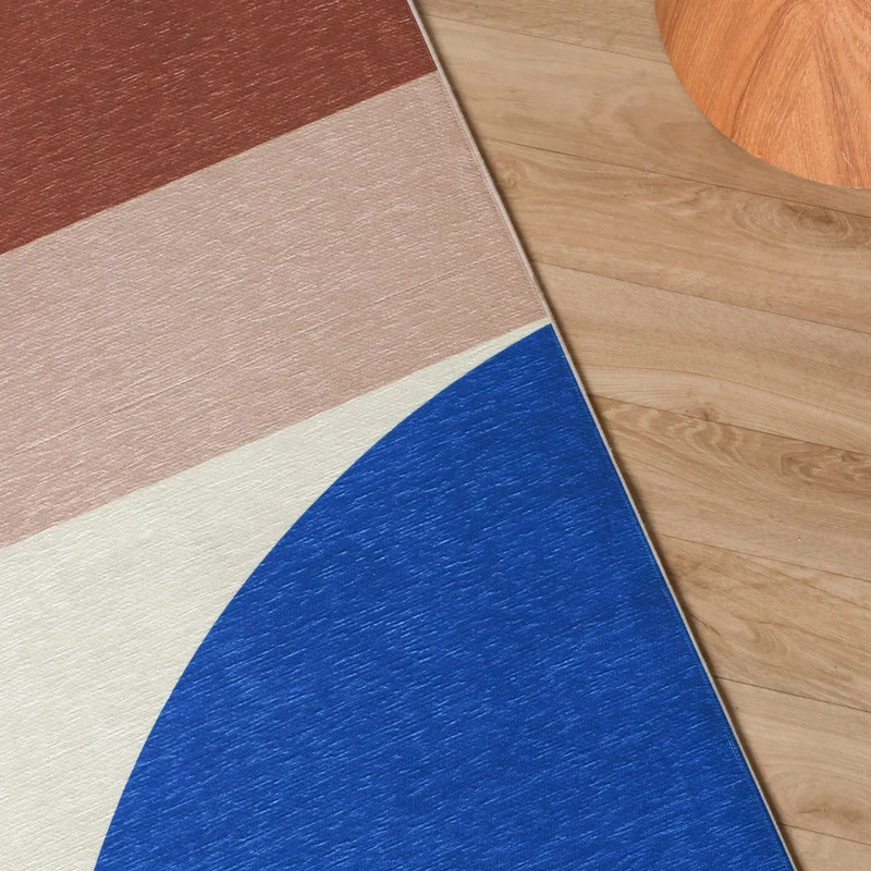 Geometrischer Teppich - Swing Shapes Blau Rosa