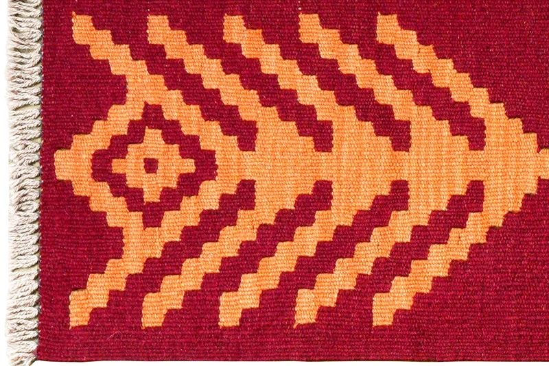 Kelim Gashgai · Handgewebt – Orange, 90x65 cm