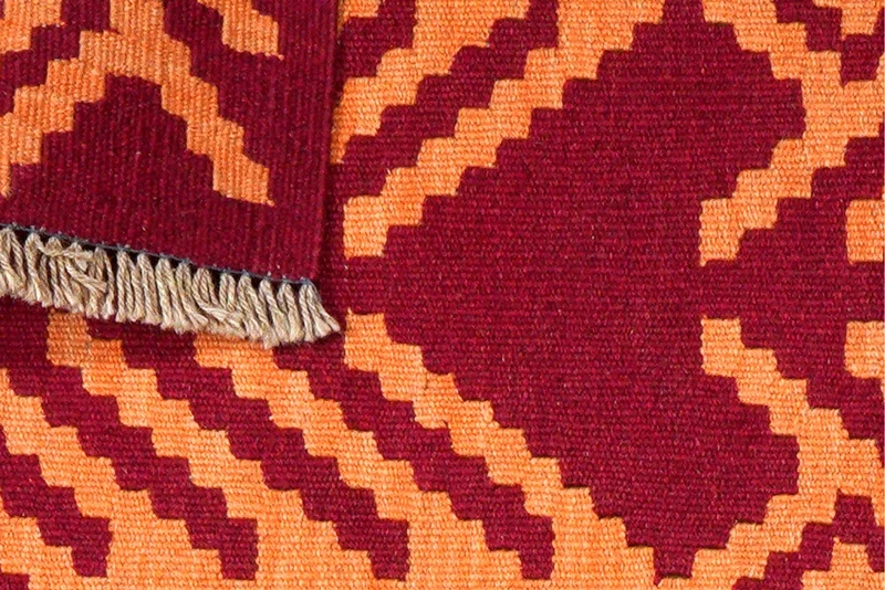 Kelim Gashgai · Handgewebt – Orange, 90x65 cm