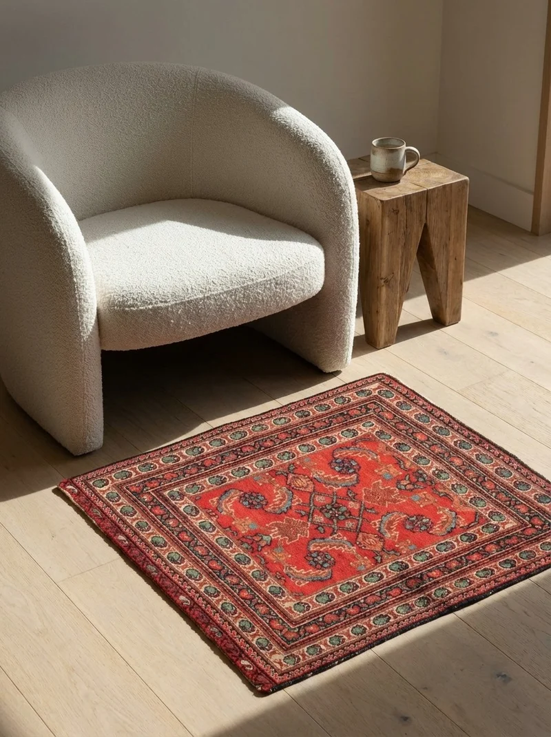 Farahan · Handgeknüpft – Rot, 68x80 cm