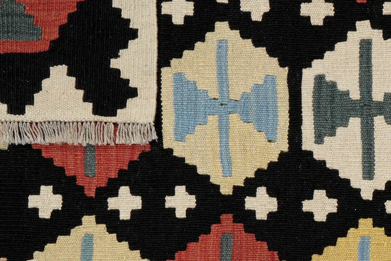 Kelim Gashgai · Handgewebt – Schwarz, 152x104 cm