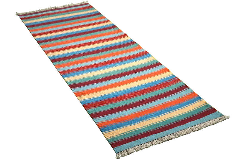Kelim Gashgai · Handgewebt – Bunt, 198x66 cm