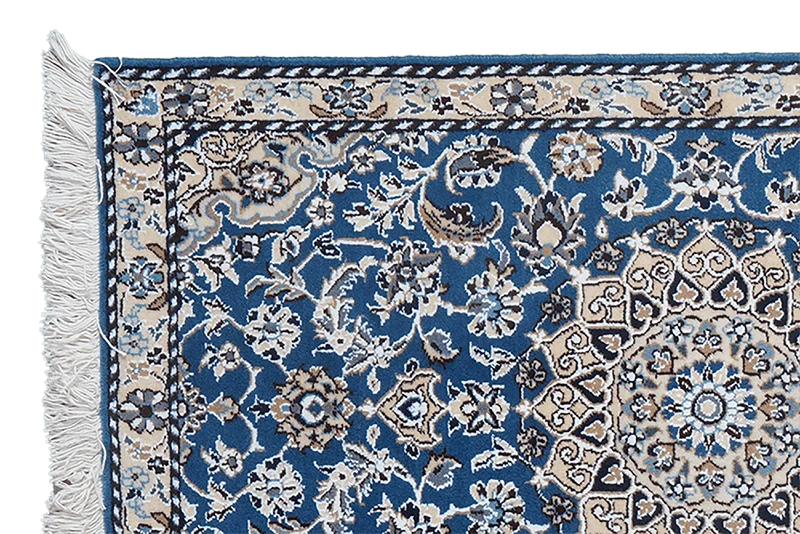 Nain 9La · Handgeknüpft – Blau, 193x61 cm