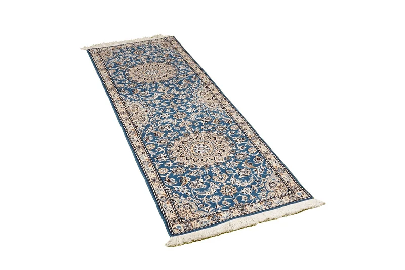Nain 9La · Handgeknüpft – Blau, 193x61 cm