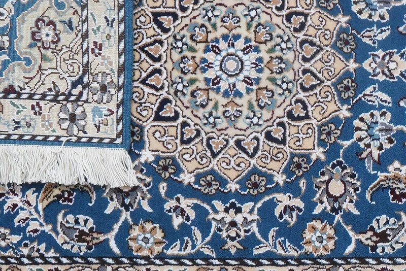 Nain 9La · Handgeknüpft – Blau, 193x61 cm