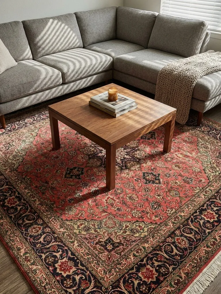 Tabriz 50 Raj · Handgeknüpft – Rot, 209x201 cm