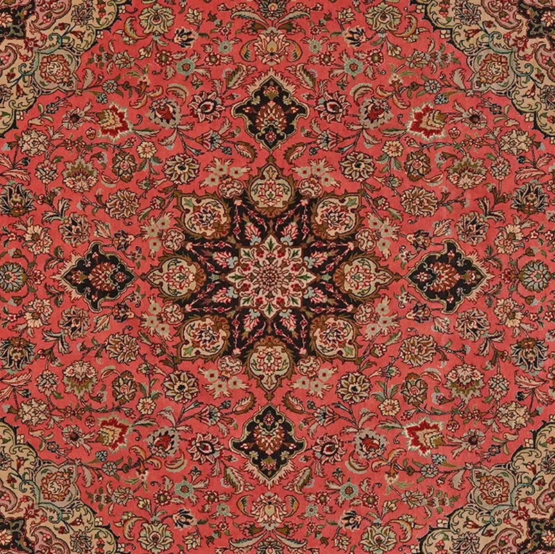 Tabriz 50 Raj · Handgeknüpft – Rot, 209x201 cm