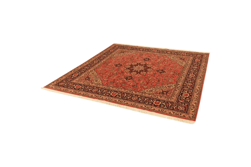 Tabriz 50 Raj · Handgeknüpft – Rot, 209x201 cm