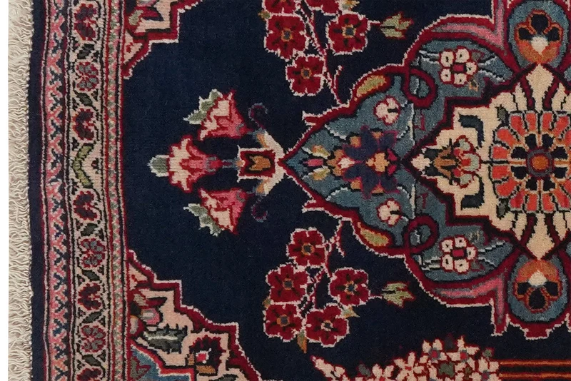 Kashan · Handgeknüpft – Blau, 82x63 cm