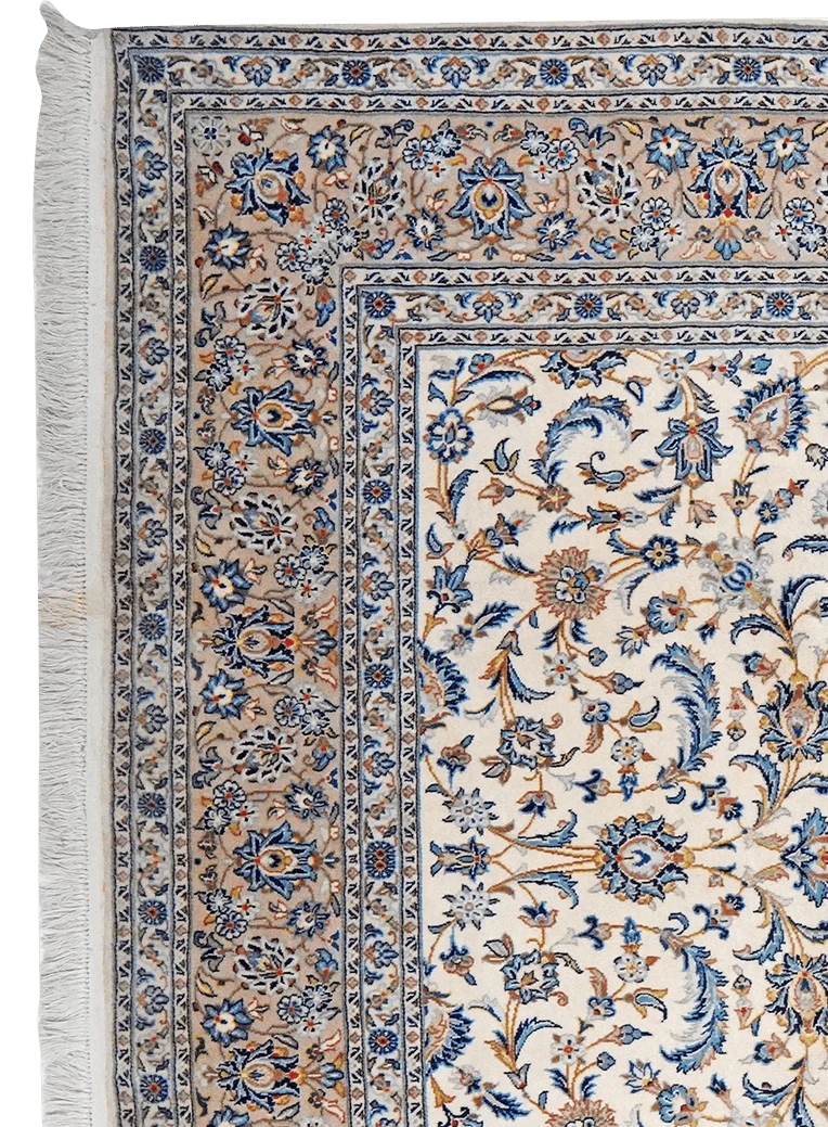 Kashan · Handgeknüpft – Beige, 333x206 cm