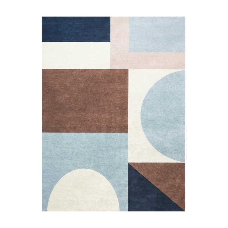 Geometrischer Teppich - Swing Shapes Blau Braun