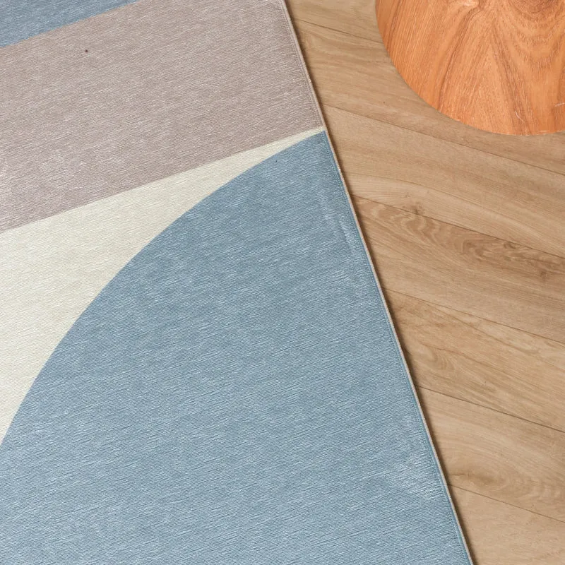 Geometrischer Teppich - Swing Shapes Blau Braun