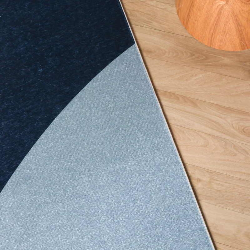 Geometrischer Teppich - Swing Circles Blau Braun