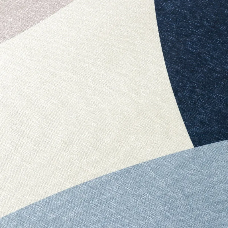 Geometrischer Teppich - Swing Circles Blau Braun