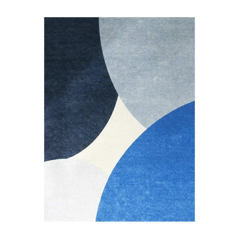 Geometrischer Teppich - Swing Circles Blau
