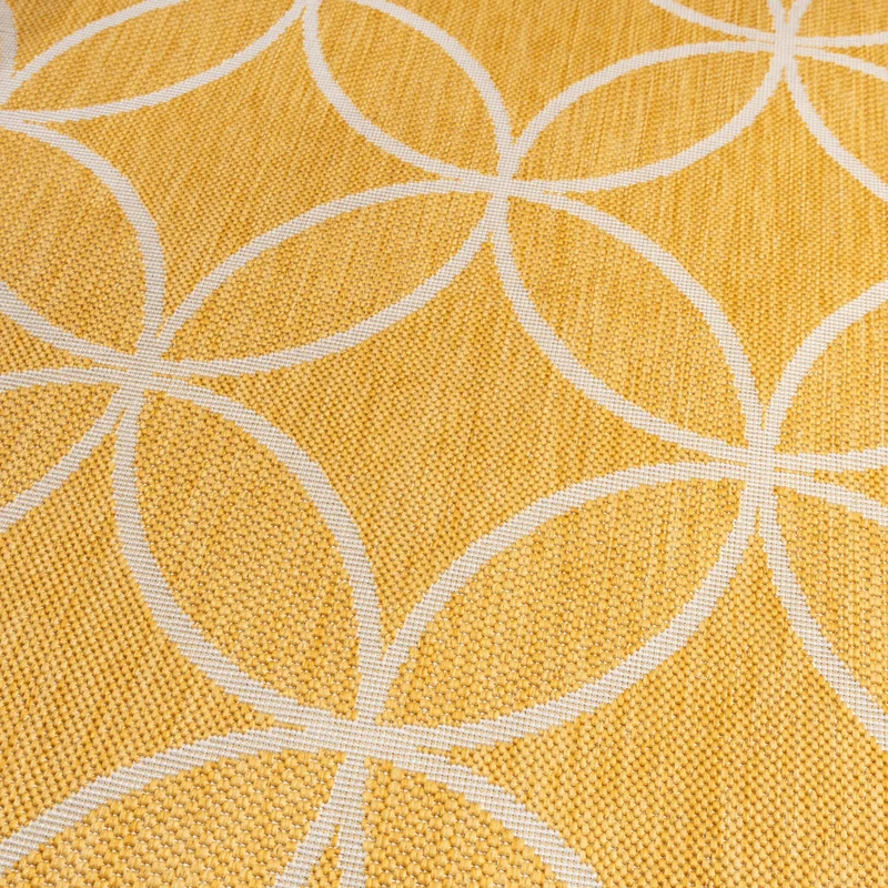 Geometrischer Outdoor Teppich - Faro Ripple Gelb