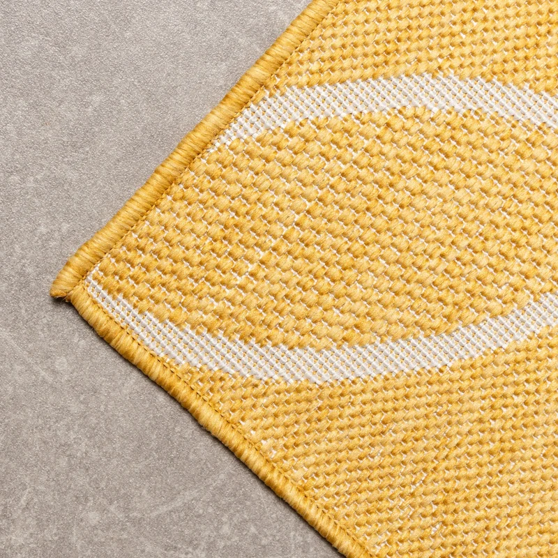 Geometrischer Outdoor Teppich - Faro Ripple Gelb