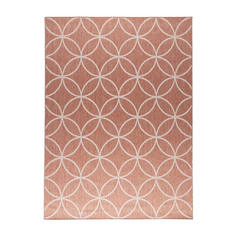 Geometrischer Outdoor Teppich - Faro Ripple Rosa