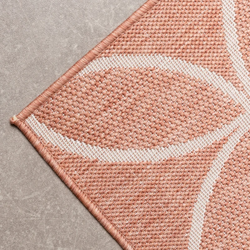 Geometrischer Outdoor Teppich - Faro Ripple Rosa