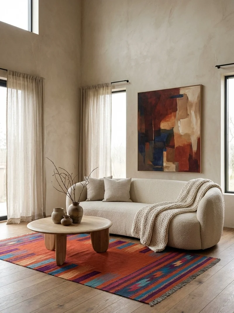 Kelim Gashgai · Handgewebt – Rot, 249x106 cm