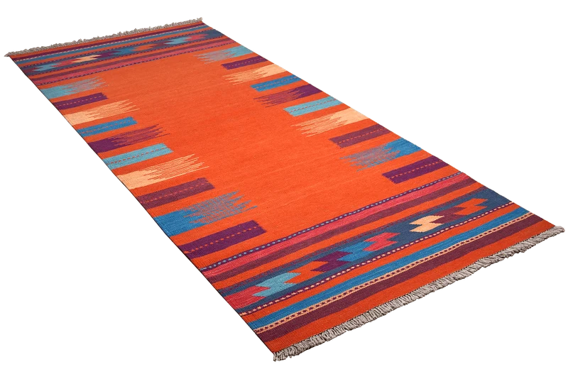 Kelim Gashgai · Handgewebt – Rot, 249x106 cm