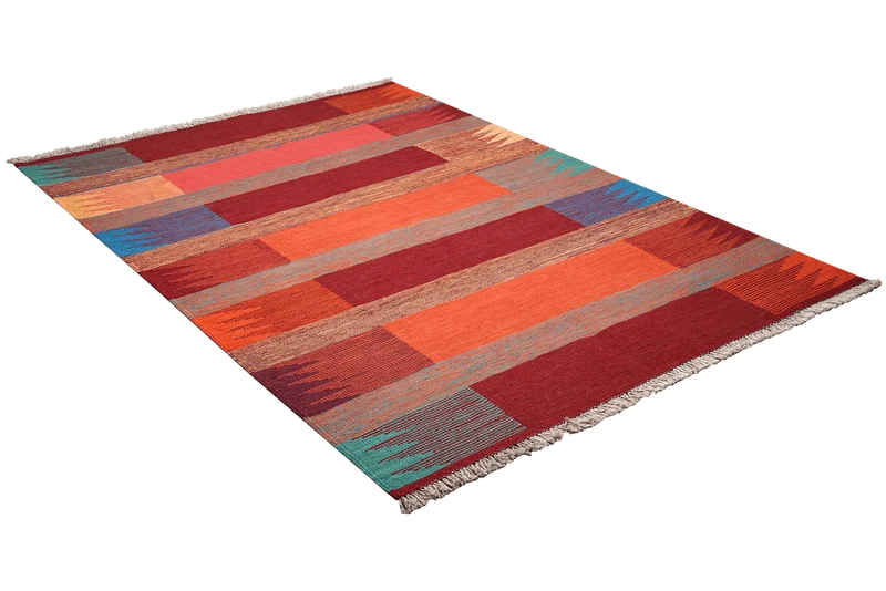 Kelim Gashgai · Handgewebt – Rot, 187x129 cm