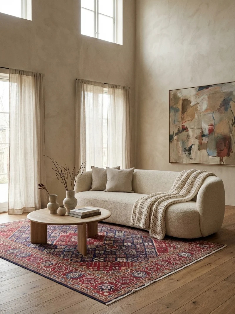 Kashan · Handgeknüpft – Rot, 200x136 cm